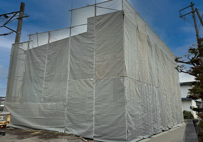 解体養生足場施工